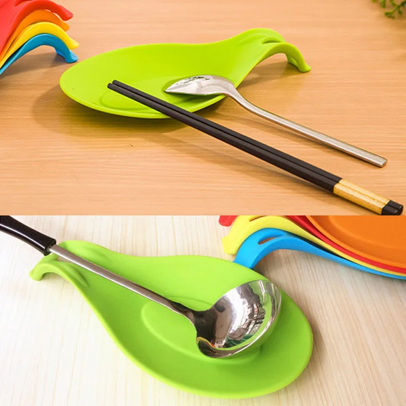 
Kitchen Silicone Spoon Rest Heat Resistant Durable Utensil Rest Ladle Spoon Holder 