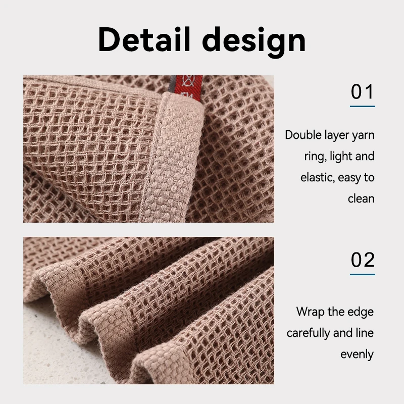 Cross-border 100% Cotton Waffle Household Cleaning Cloths Lazy Absorbent Table Cleaning Cotton Kitchen Towels