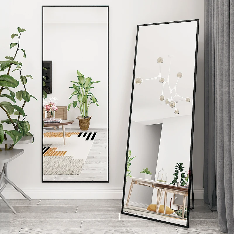 China Factory Outlet Full Body Mirror Floor Mirror New Design Luxury Wall Decor  Espejos Stand Mirrored Furniture