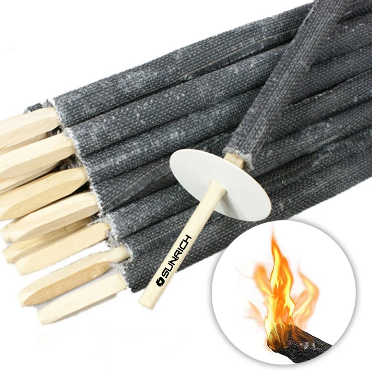 Wax Torches with 90 minutes Burning Time Wax Torches with Hand Guard Garden Party Wedding Night Hiking Campfire Outdoor