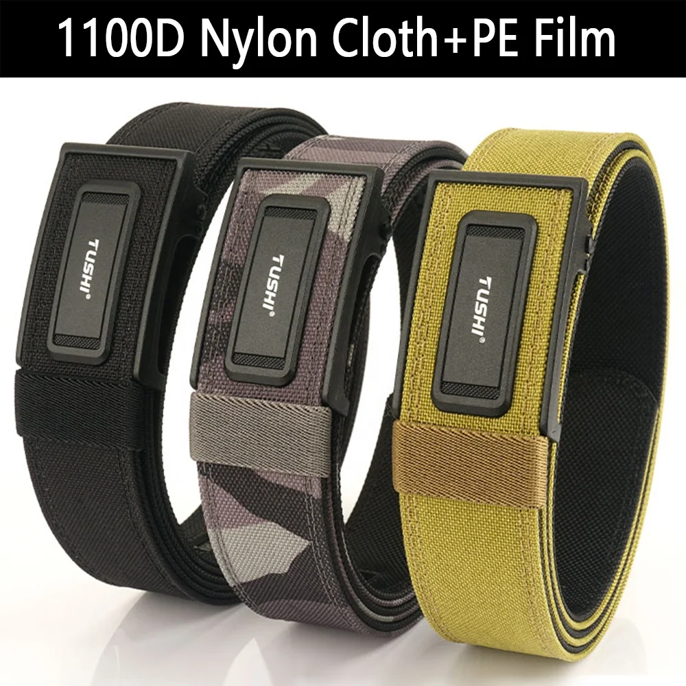 NEW 3.8cm Metal Automatic Buckle Belt Tactical Belt Reinforced 1100D Bilayer Nylon Heavy Duty Utility EDC Belt Wholesale Factory