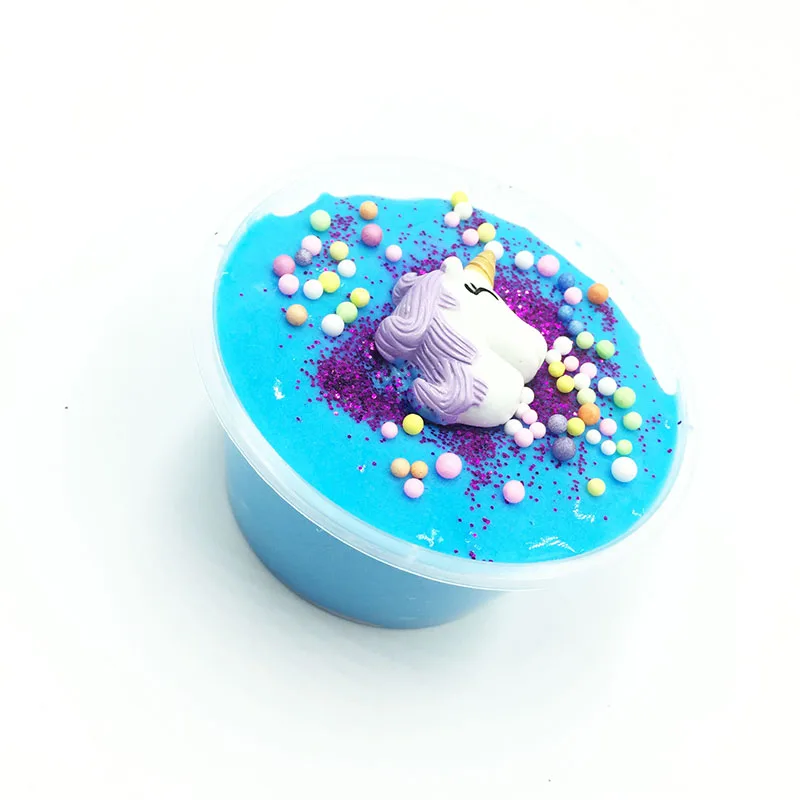 DIY забавная деятельность шелковой глины детей слизь комплект игрушечные лошадки пушистый non toixc Единорог слизь игрушка