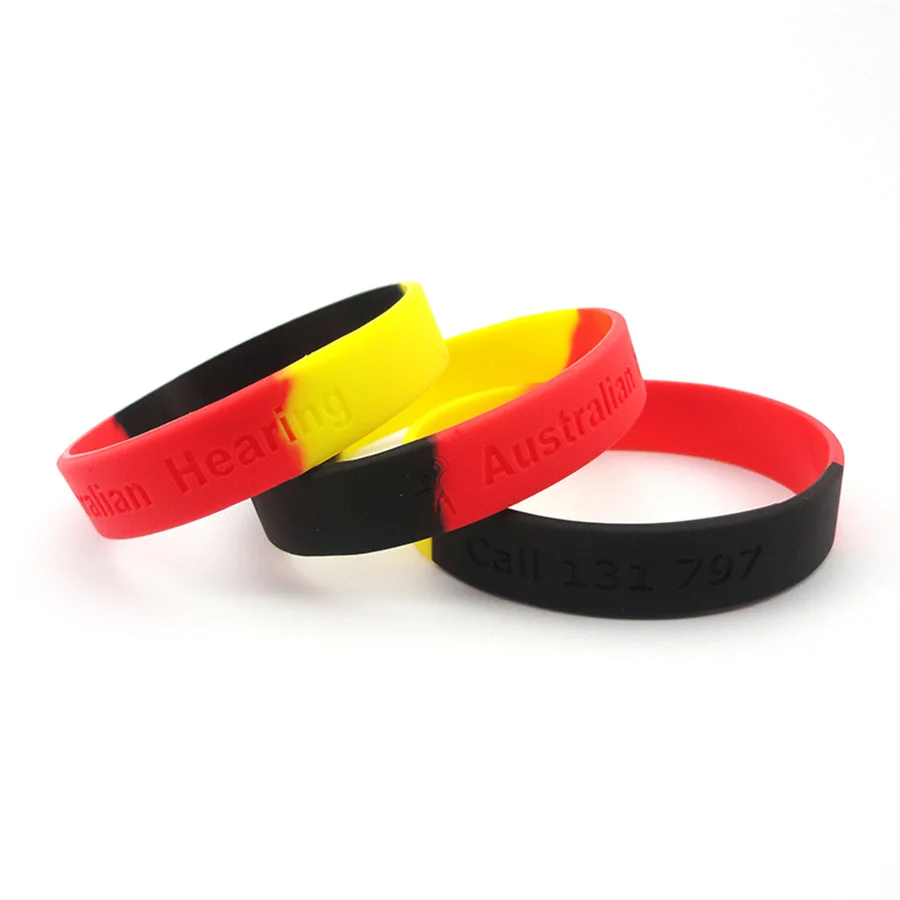 Factory Custom Brand Luminous Rubber Bracelet Silicone Wristband Silicone Bracelet Flag