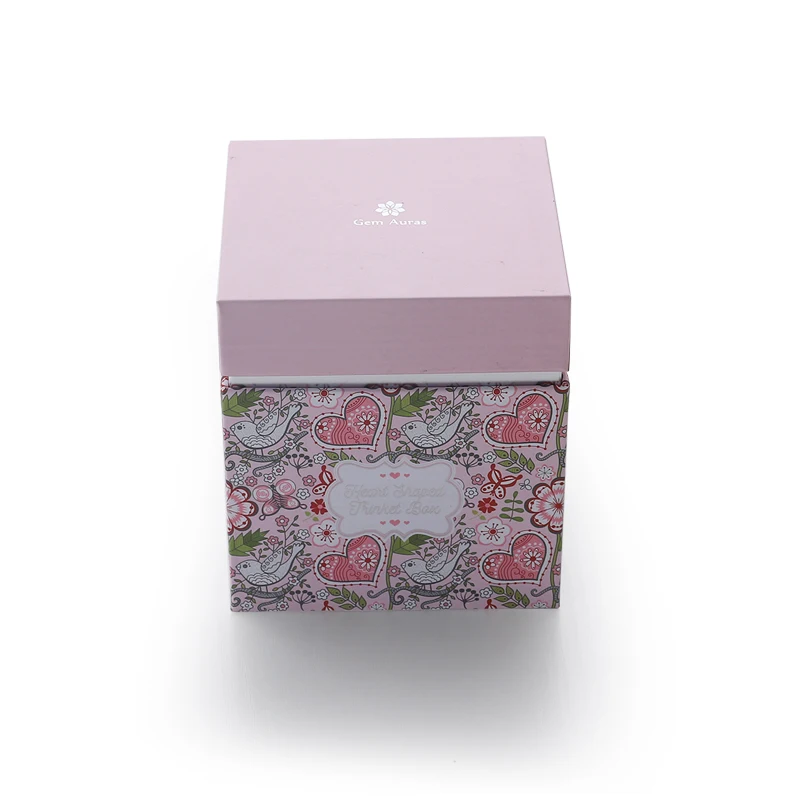 High Quantity  Recycle Paper Gift Box For Candle Jar With Logo Green Flower End Black Decorated Blue Boxes And Wax Containers