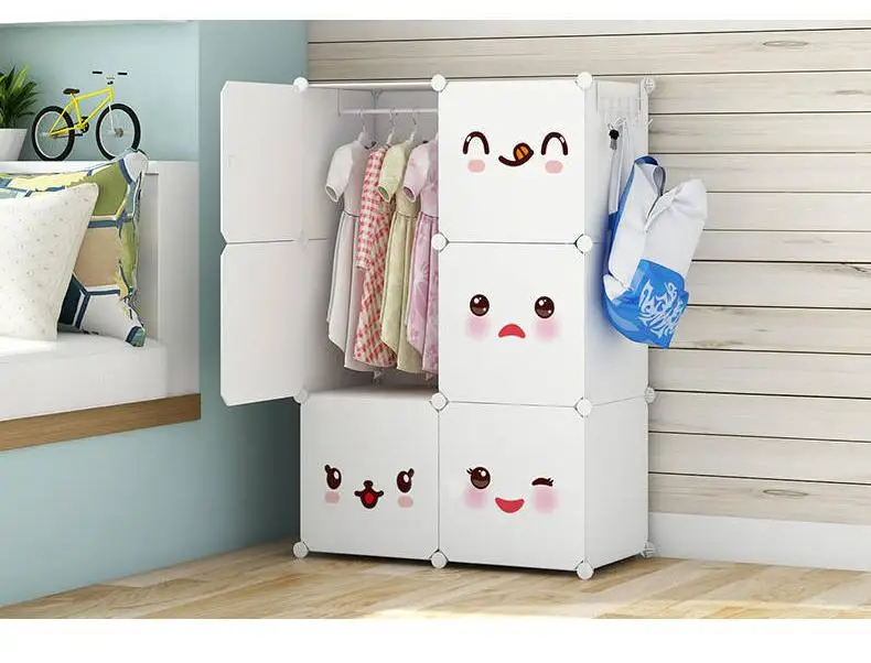 Easy Assembly Folding Plastic Wardrobe Clothing Organizer for Dormitory Rental Room or Home Use for Sundry Items