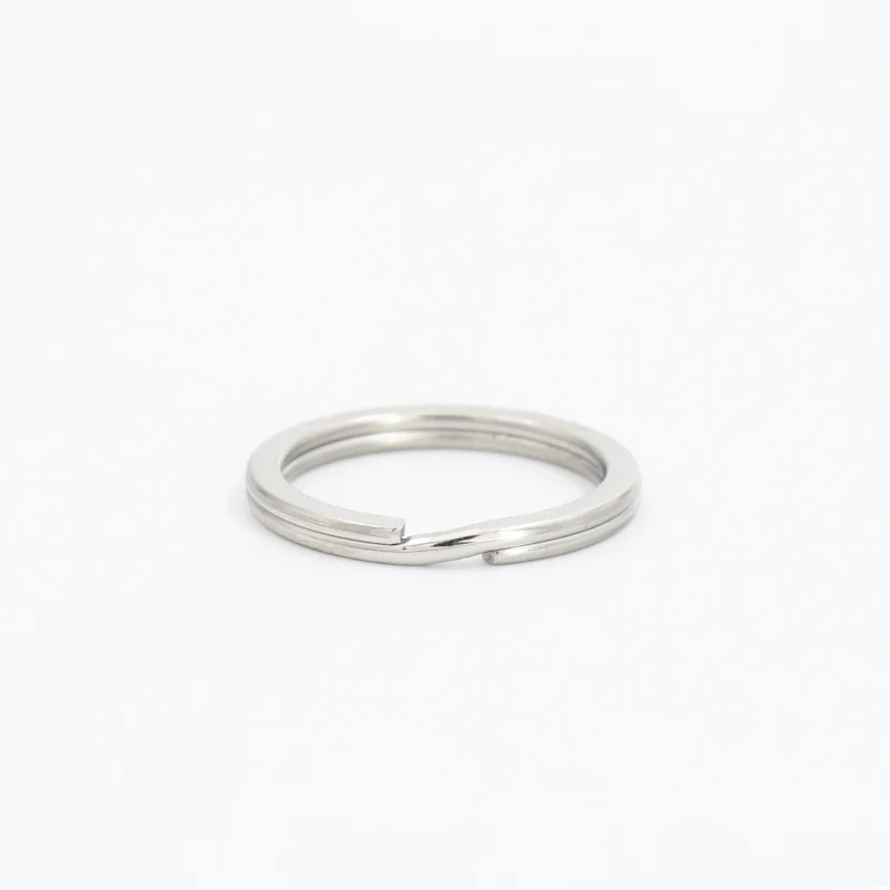 High Quality 304 Stainless Steel Split Flat Key Ring Metal Keyring Parts  Promotional Circle Diameter 15/20/25/28/30/32/35/38mm
