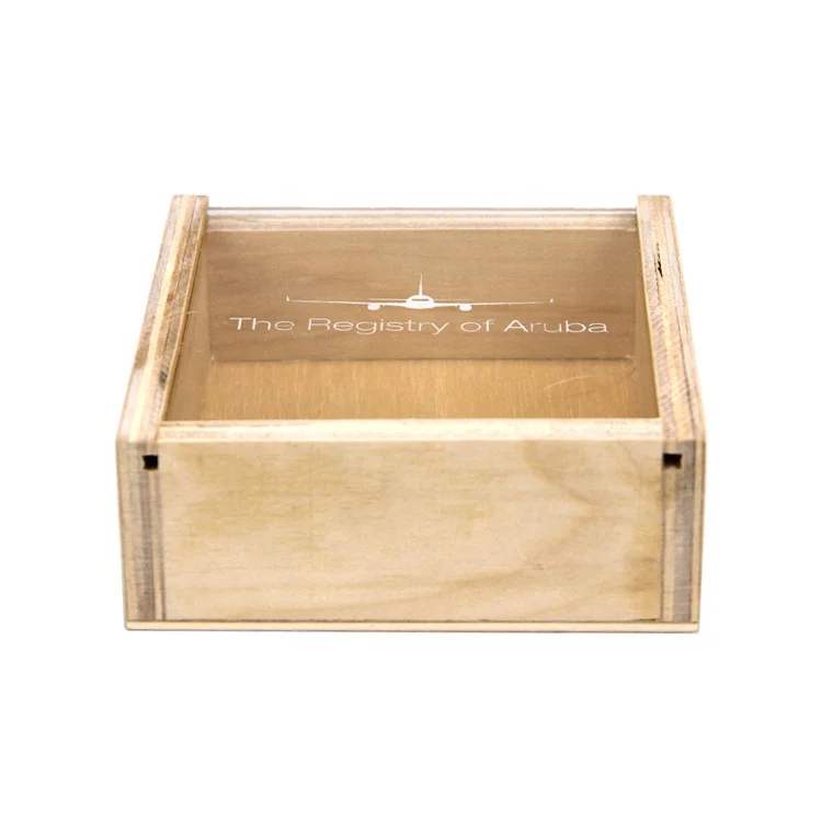 small unfinished wooden storage box with sliding lid wooden packaging box