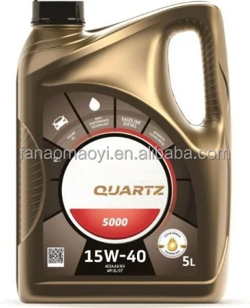 High quality 5L quartz 5000 nfc ACEA A3/B3 API SL/CF 20W50 15w40 synthetic diesel motor engine lubricant oil for cars and trucks