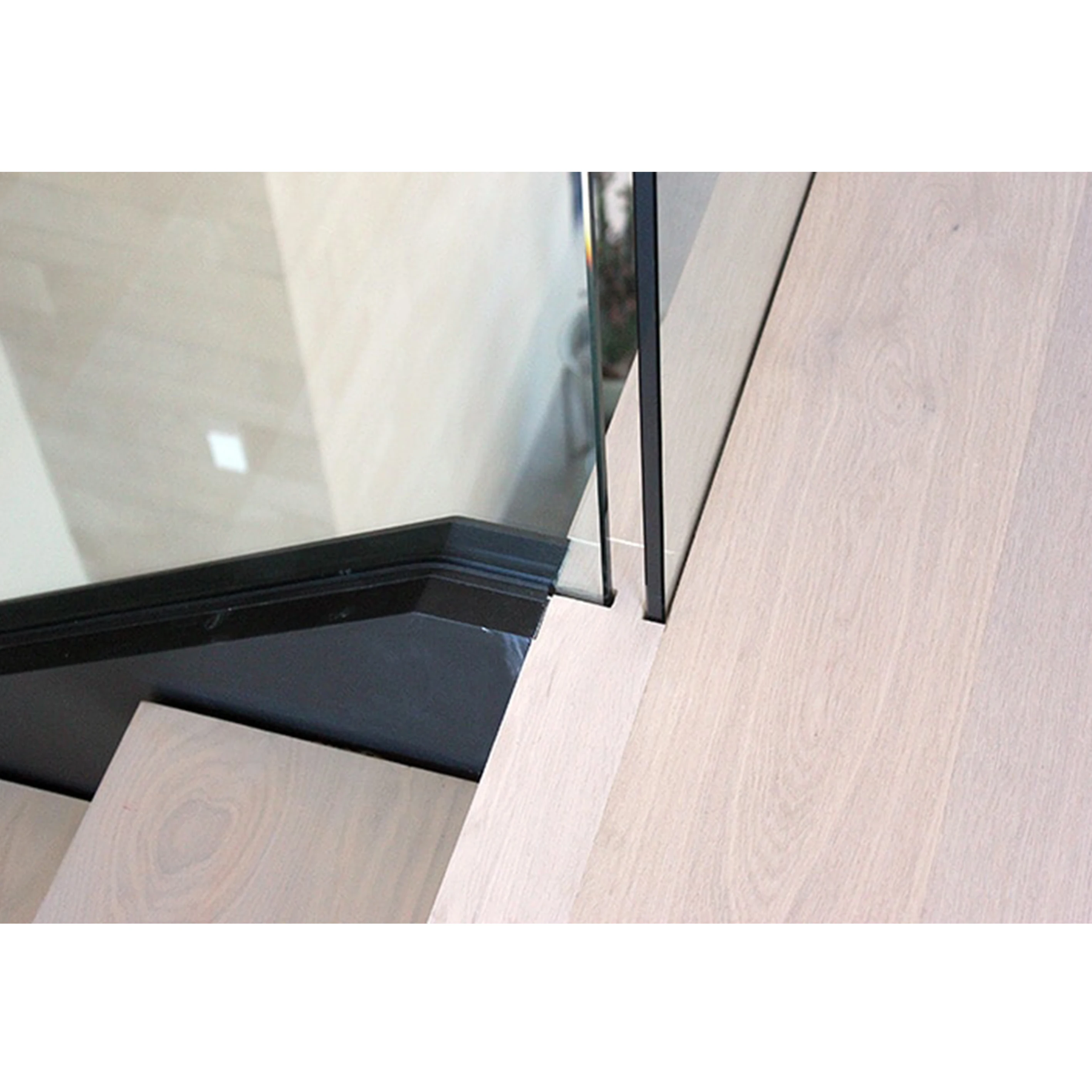 Aluminum balcony 12mm glass railing base shoe frameless glass balustrade handrail indoor staircase u channel glass railing