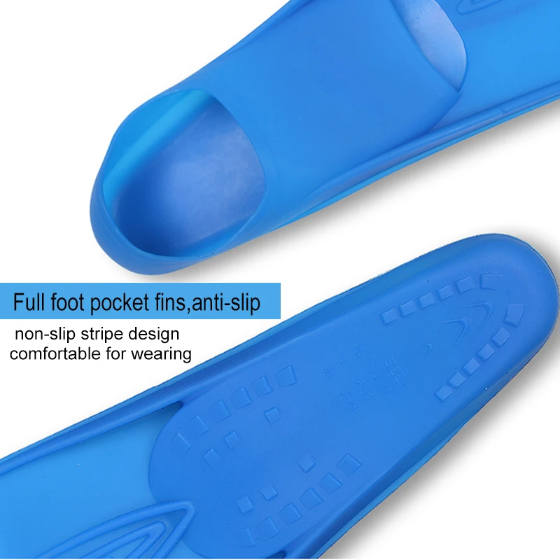 Adult Swimming Fins Foot Pocket Diving Flipper Eco-friendly Snorkeling Silicone Swim Fins