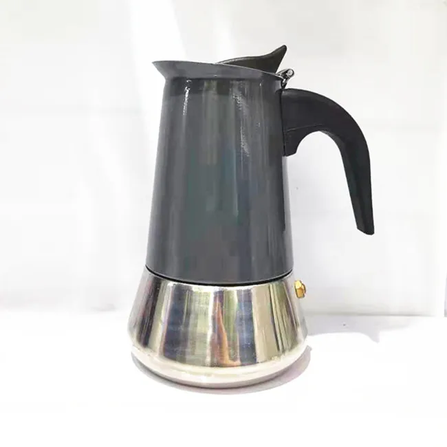 Hihg Quality Eco-friendly Custom Wooden Grain Stovetop Maker Cooker Espresso Moka Pot Coffee Maker