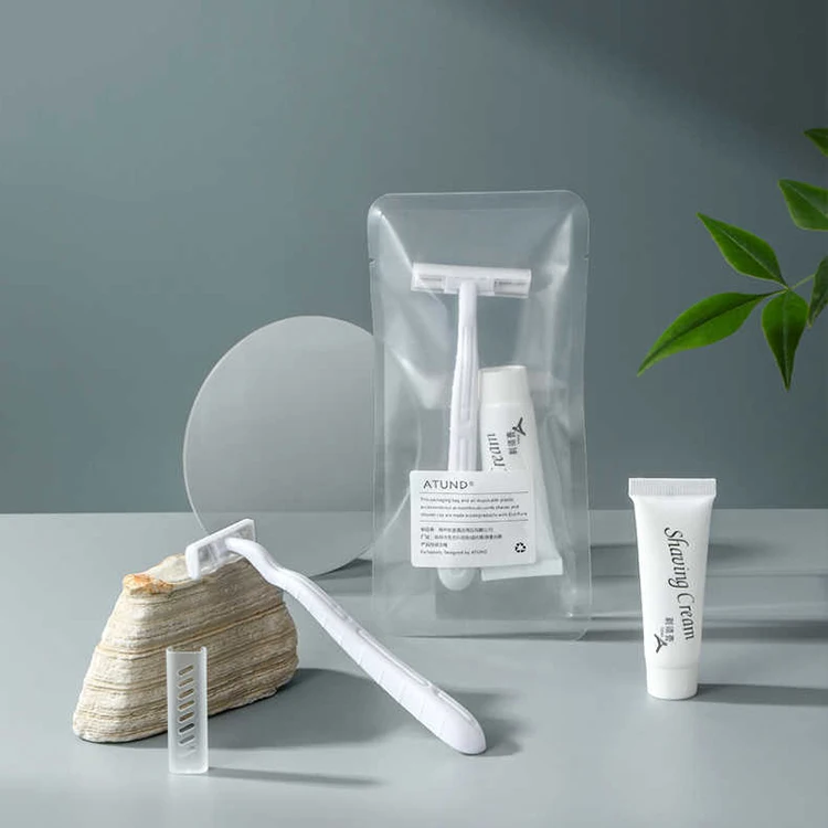 Top Quality Hot Sale Hotel Bath Home Razor Upscale Independent Packaging Disposable Double-blade Shaver Set