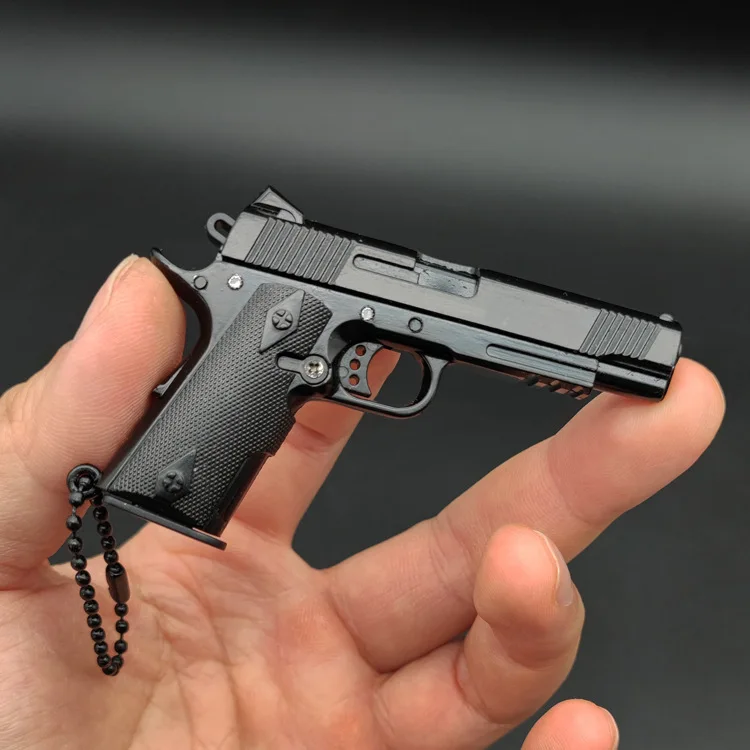 Металлический пистолет T095 модель 1:3 без надписей игрушечный 1911 Модель брелок для взрослых кулон мужчин