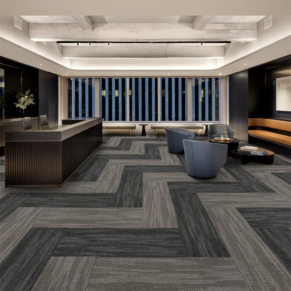 100%PP Carpet Tiles Commercial Office Modular PVC Backing Carpet Tiles 50x50