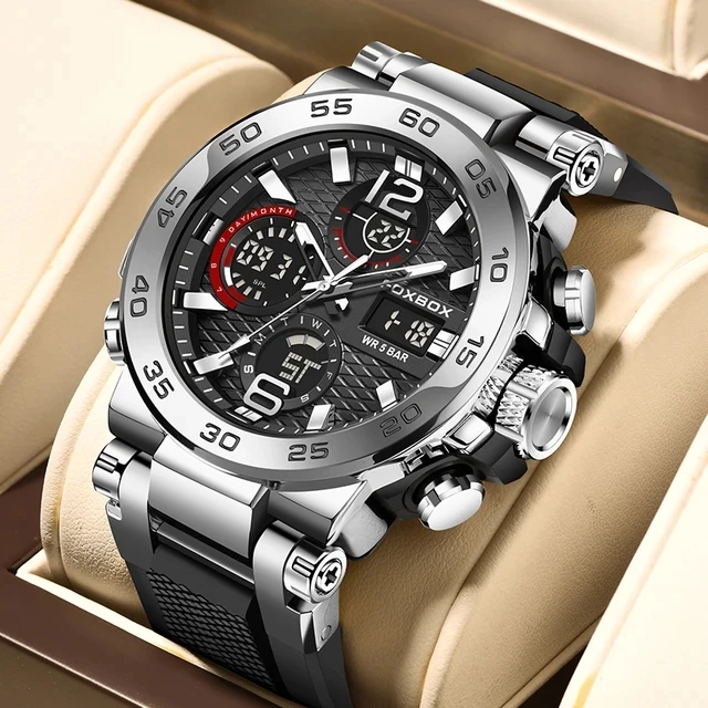 2024 LIGE 0033 Mens Sports Watches Waterproof Luminous Wrist Watch for Man Fashion Quartz Digital Top Brand Luxury Clock relojes