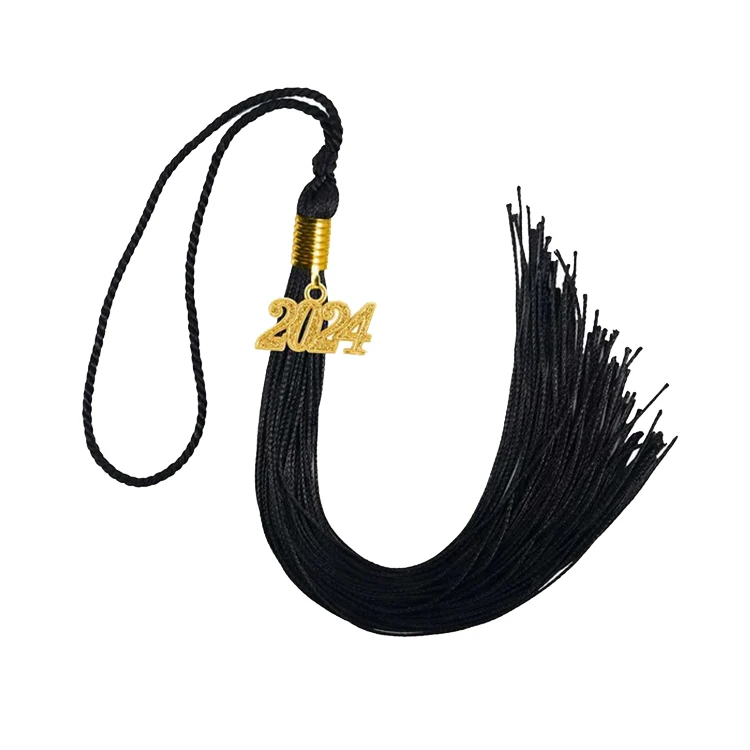 University Unisex Matte Graduation Gown Cap Black Toga Adult Graduation Gown Cap and Tassel 2024 Year Charm