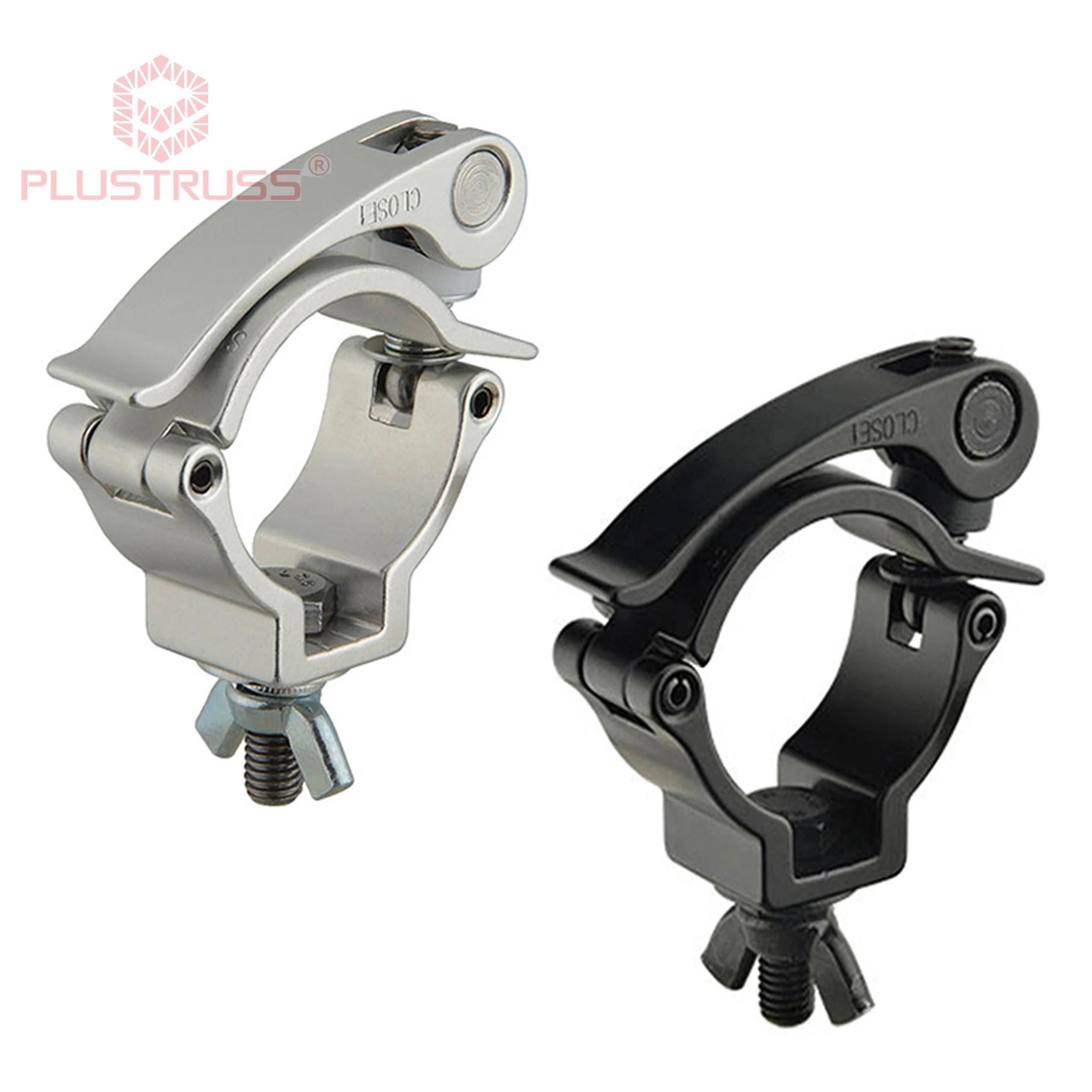 Tube 48-51mm Load 100kg Pipe Clamp Truss Hook Aluminum Stage Lighting Truss Clamp Hook Mini 360 QR G5001E