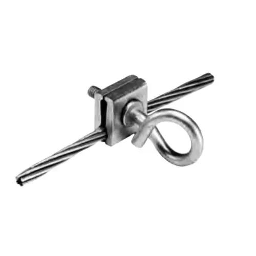 Q-Span Clamp, Galvanized Steel, Mid Span Aerial Drop Cable Suspension Clamp with Hook and Hex Nut (2 Pack)