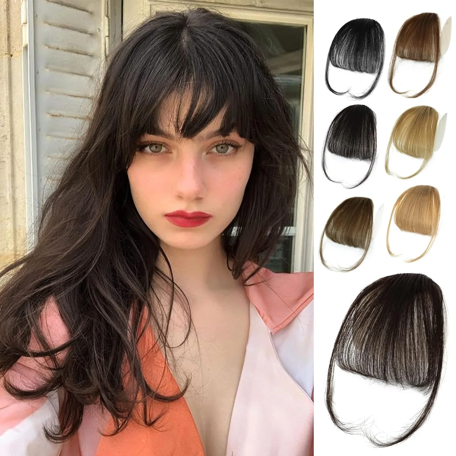 100% real Human Hair 3D Air Curved Bangs wispy bangs french bangs With Fringe Clip in Extension Wome Fringe with Hairpieces