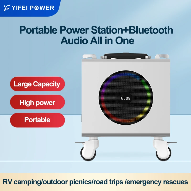 Мощная портативная электростанция 2240Wh со звуковым динамиком Bluetooth уличная используемая солнечная система наслаждайтесь сеансами KTV в любом месте