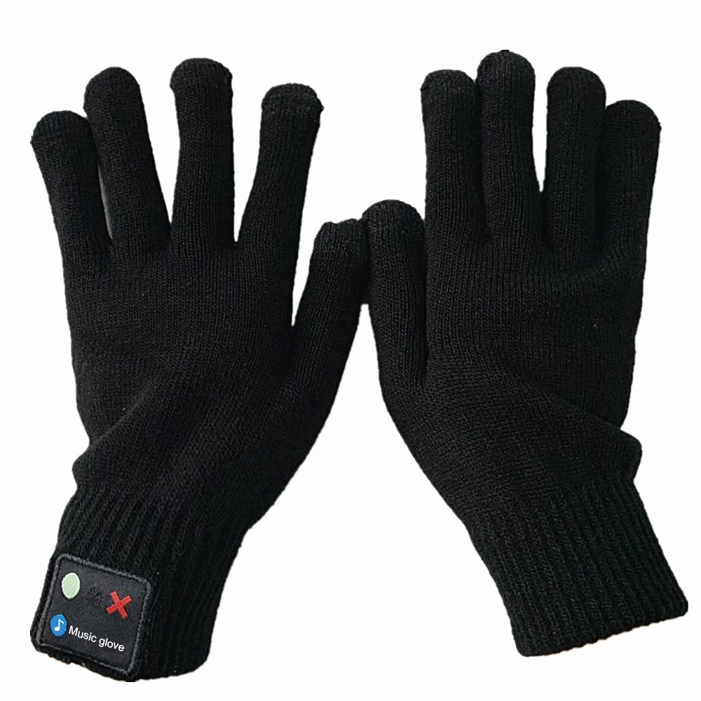 Wireless Blue tooth Gloves, Winter Gloves Touch Screen with Built-in Stereo Speakers, Removable Headphones