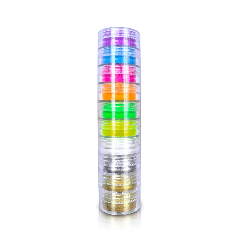 6 Neon 4 Pigment Mixed Loose Powder Portable Multiple Uses DIY Makeup for nails Eyeshadow Body Choose Your Own Color