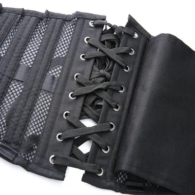MOQ 1pc Plus Size 24 Steel Boned Corset Short Breathable Mesh Waist Trainer Cincher Underbust Gothic Corsets