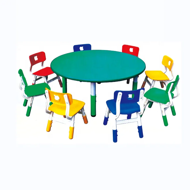Красочный дизайн детский стол и стул пластиковый для детского сада праздничный