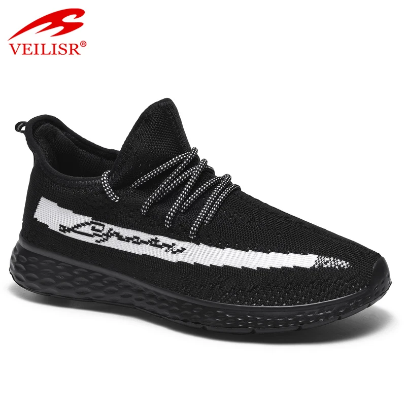 Amazon hot selling Stylish Newest design Protective height increasing fly knit big size men yeezy sneakers running sport shoes