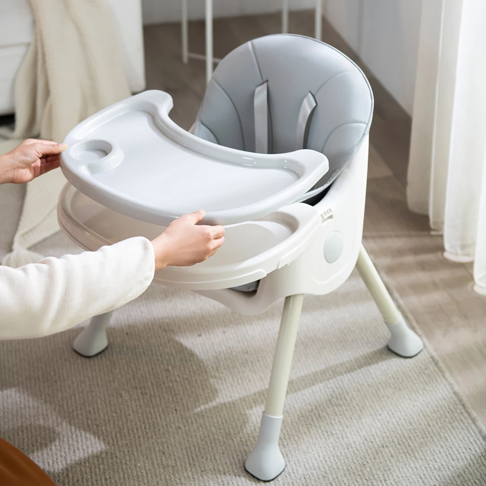 Popular modern foldable stainless steel kids feeding high chair dining chair