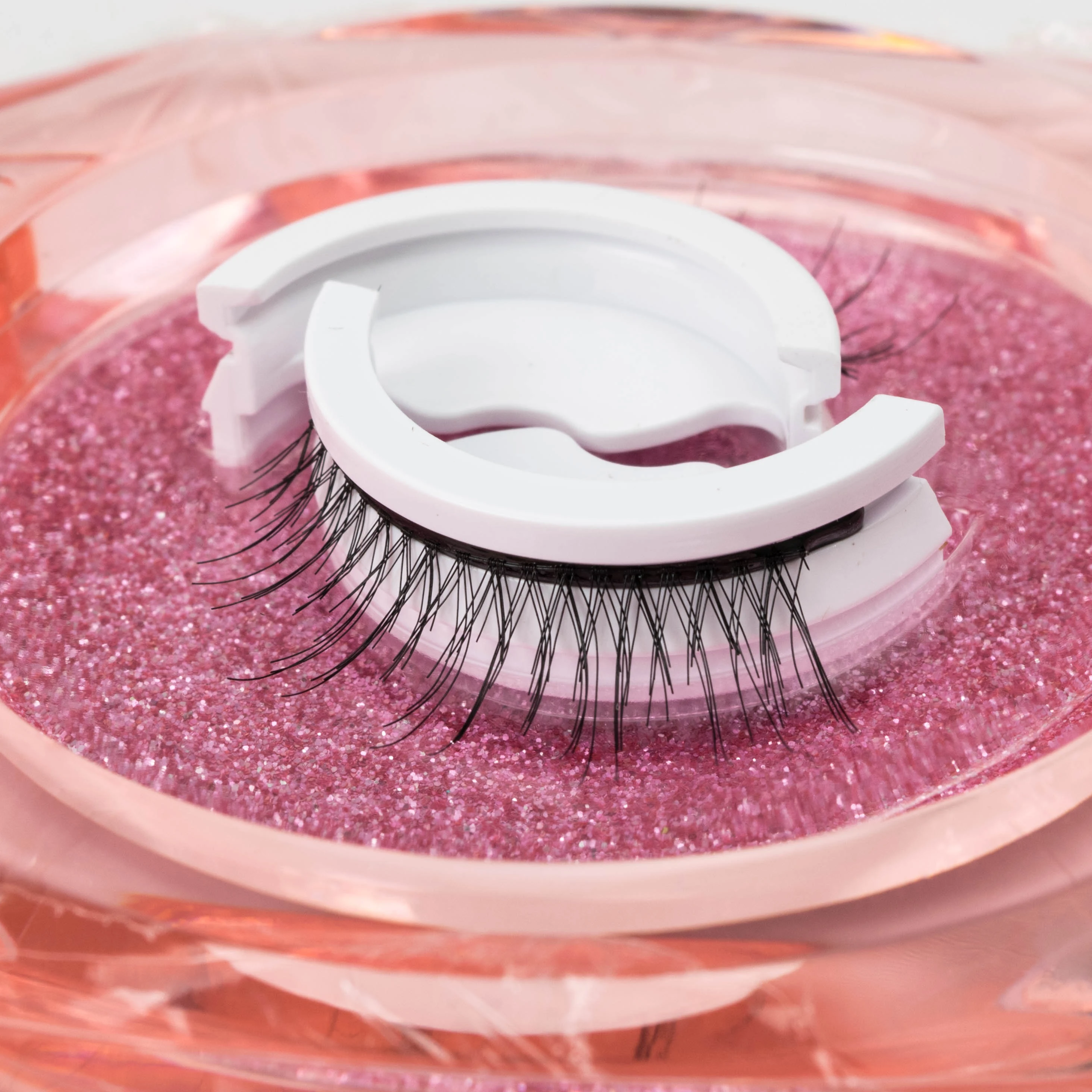 no glue self adhesive eyelash  vendor customized boxes strip eye tresluces lashes reusable self-adhesive eyelashes