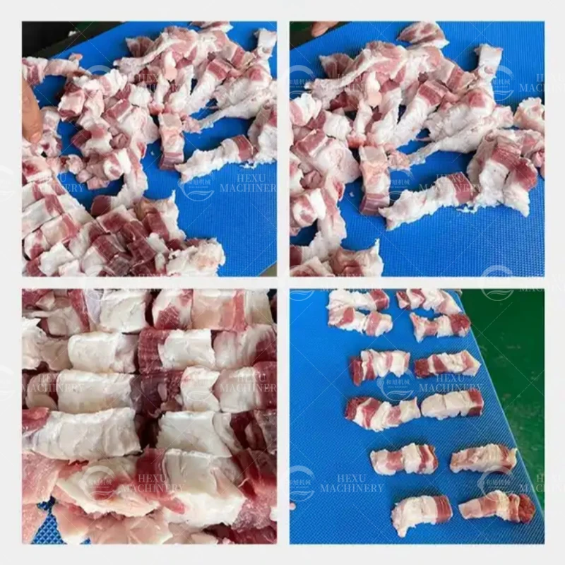 Meat Processing Machinery Conveyor Belt Type Slicing Stripping Commercial Fresh Meat Cutting Machine