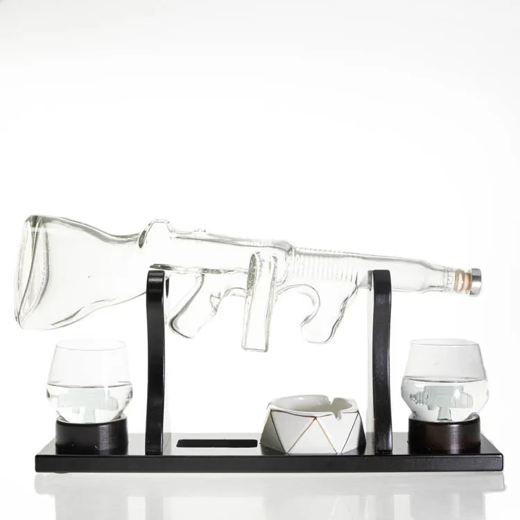 Factory Vodka Tequila Bottle  760ml  Thompson Gun Shaped Glass Bottles