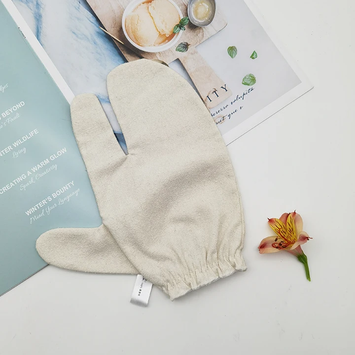 bath scrubber showa guante exfoliante mitten natural white bathing shower body face exfoliator mitt silk exfoliating gloves