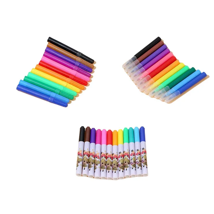 Заводская цена, модный набор для рисования школьников и детей, канцелярские принадлежности, индивидуальный дизайн, Перманентный маркер с акварелью и блестками