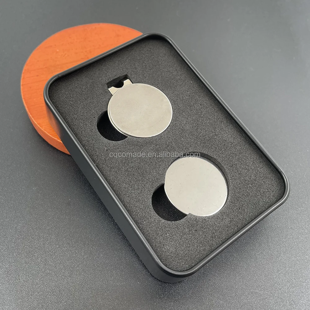 Blank Golf Promotional Golf Gift Set black Tinplate box Golf hat clip and ball makers