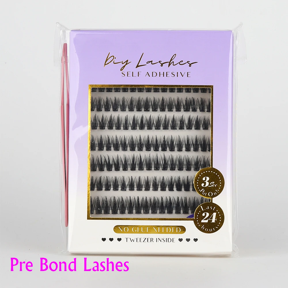 SP ресницы без клея, требуется самоклеящаяся технология предварительного скрепления, прижимные Кластерные ресницы, натуральные 3D diy ресницы, кластер