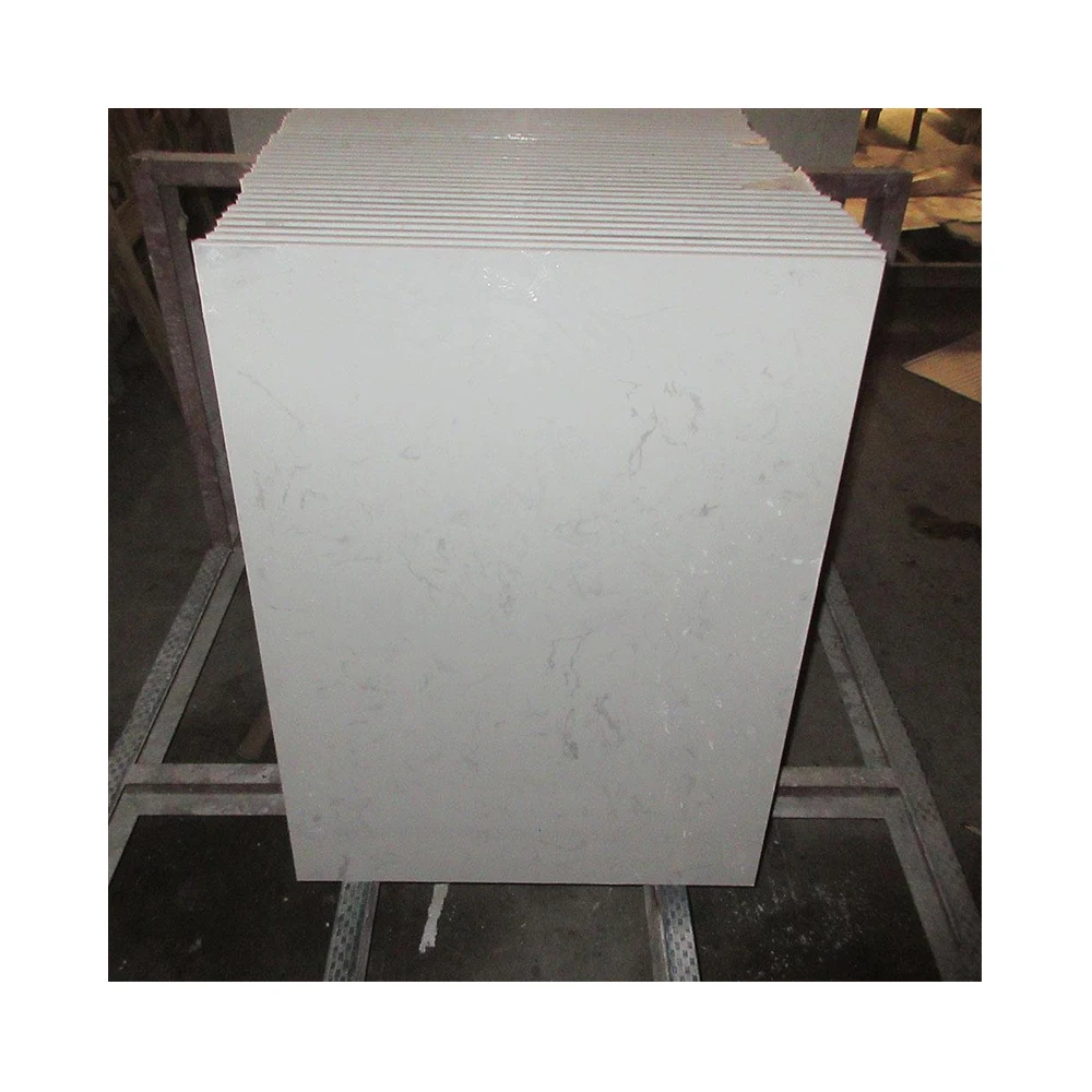 Cheap M2 Price Resin Epoxy Polished Surface Carrera White Panel Quartz Stone Sheets Tiles For Floor