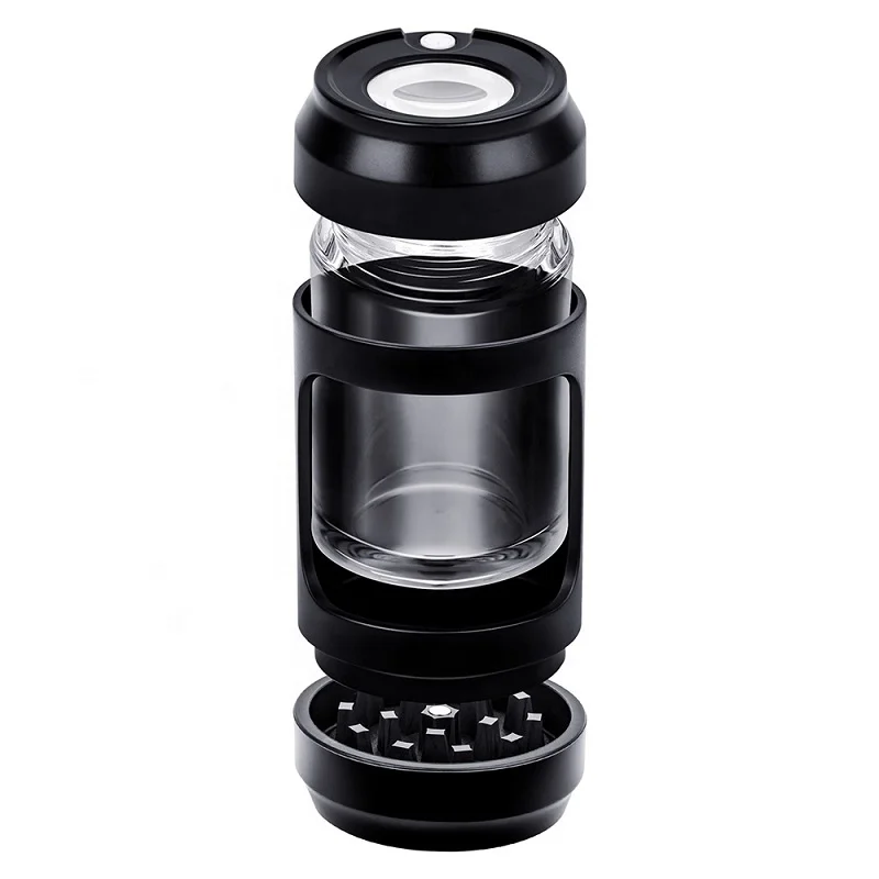 Custom Premiumled Glow Jars Air Bottles Glass Led Transparent Magnifying Glowing Jar Storage Grinder