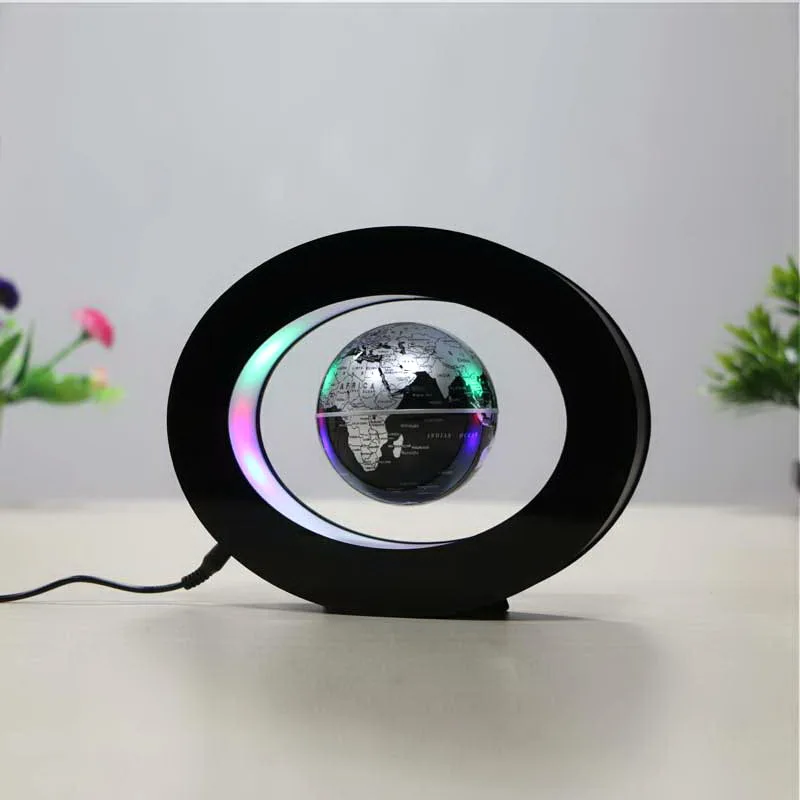 oval shape and C shape magnetic levitation platform for globe picture with LED lights