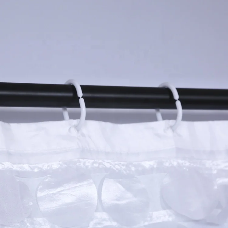 100% polyester 3D circle petal taffeta bathroom shower curtain white waterproof