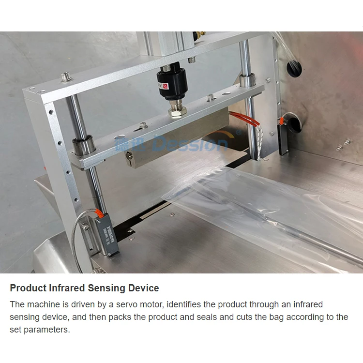 New Design Automatic Mini Flow Wrapping Machine for Vegetable Packing Machine with Servo Motor