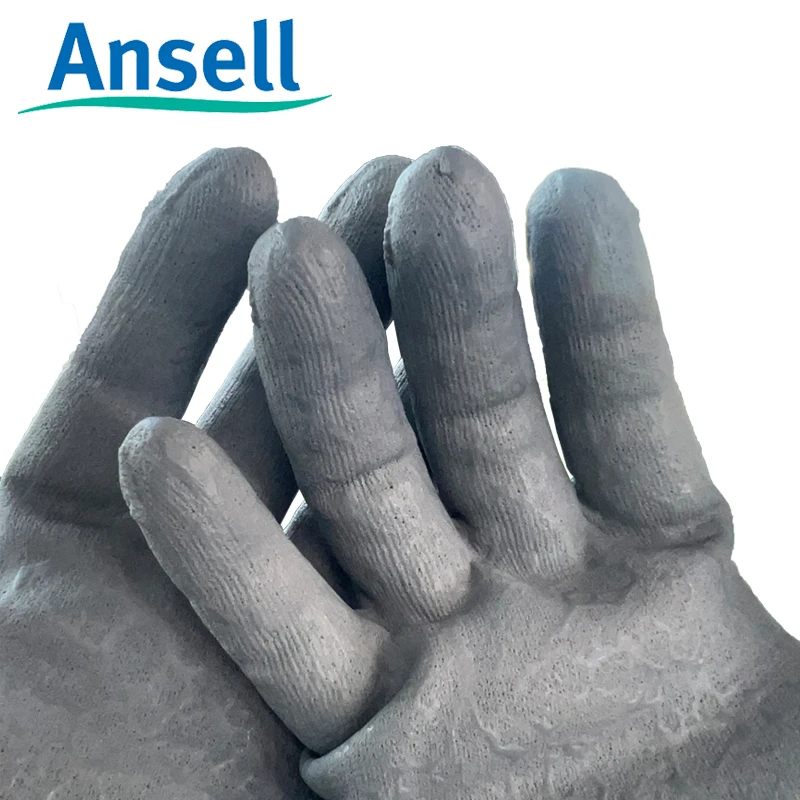Ansell Wear Resistant, Anti Slip, Breathable Foam Nitrile Coating Immersion Palm Tear Resistant Protective Gloves