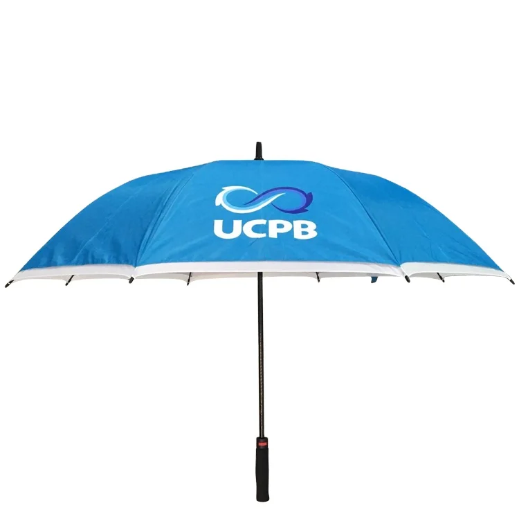 Suppliers manufacturer wholesale 30 inch large windproof logo prints big luxury promotional branded custom golf umbrella