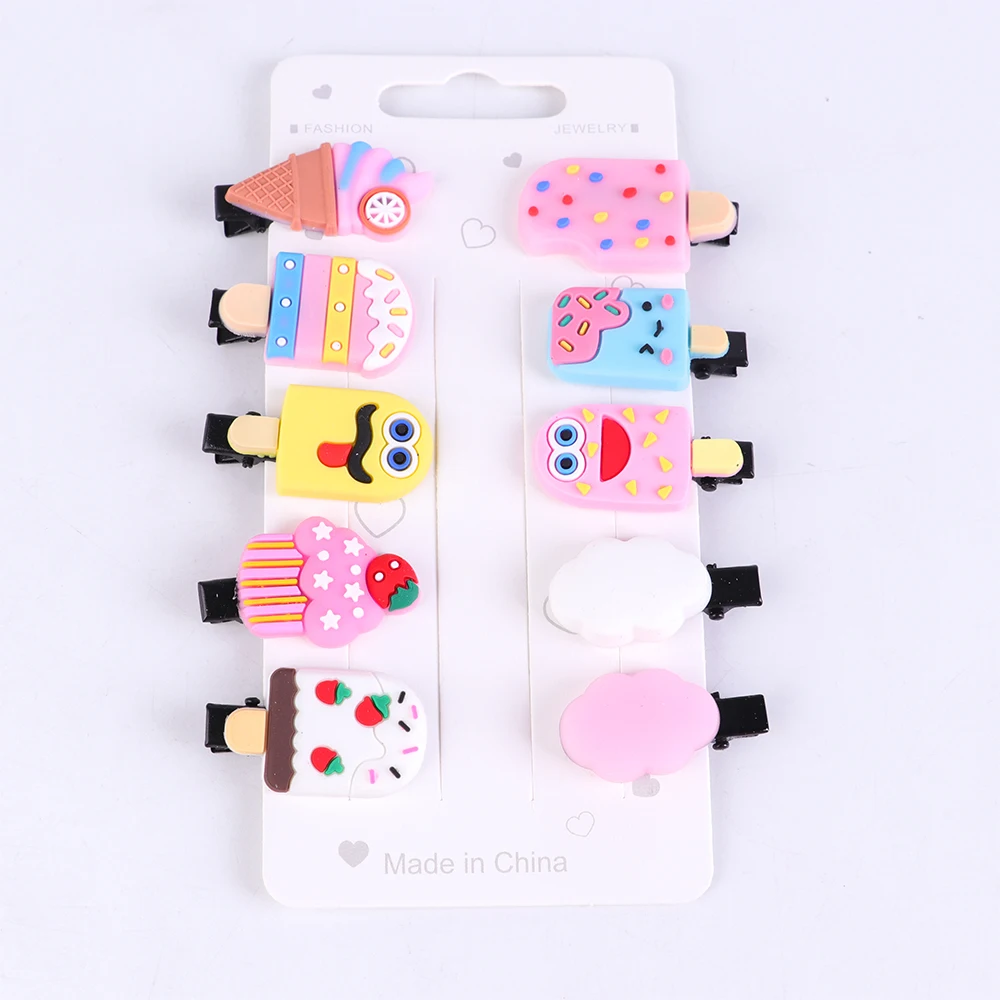 Yifan Creative Cartoon Fruit Ice Cream Shape Children Hairpin Unicorn Barrettes Toddlers Hair Clips For Baby Girls Hair Clips