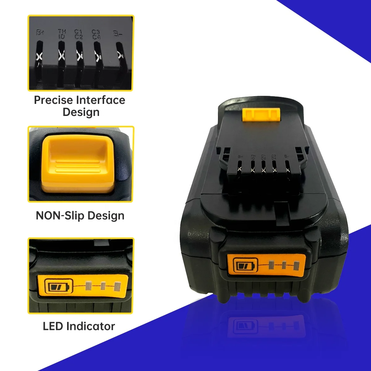 DCB200 6.0Ah Replace for DEWALT 20V MAX Battery DCB205 DCB206 Compatible with Dewalt 20v Battery and Dewalt 20V Max XR Tools