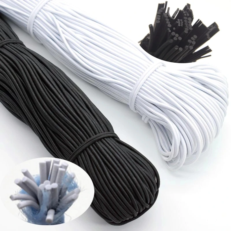 2022 Custom Black and White Cord Elastic High Temperature Resistant Elastic Bungee Cords