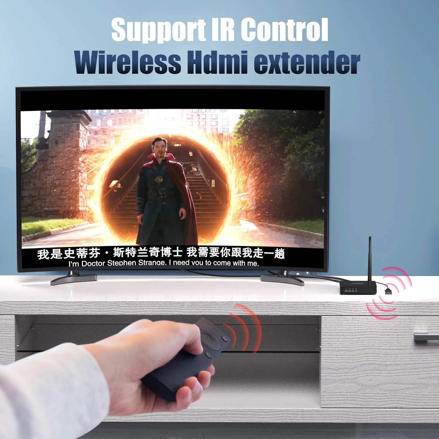 PWAY 1080p Поддержка точки-точки беспроводной видеорасширитель для резервного ИК-пульта дистанционного управления Функция беспроводного