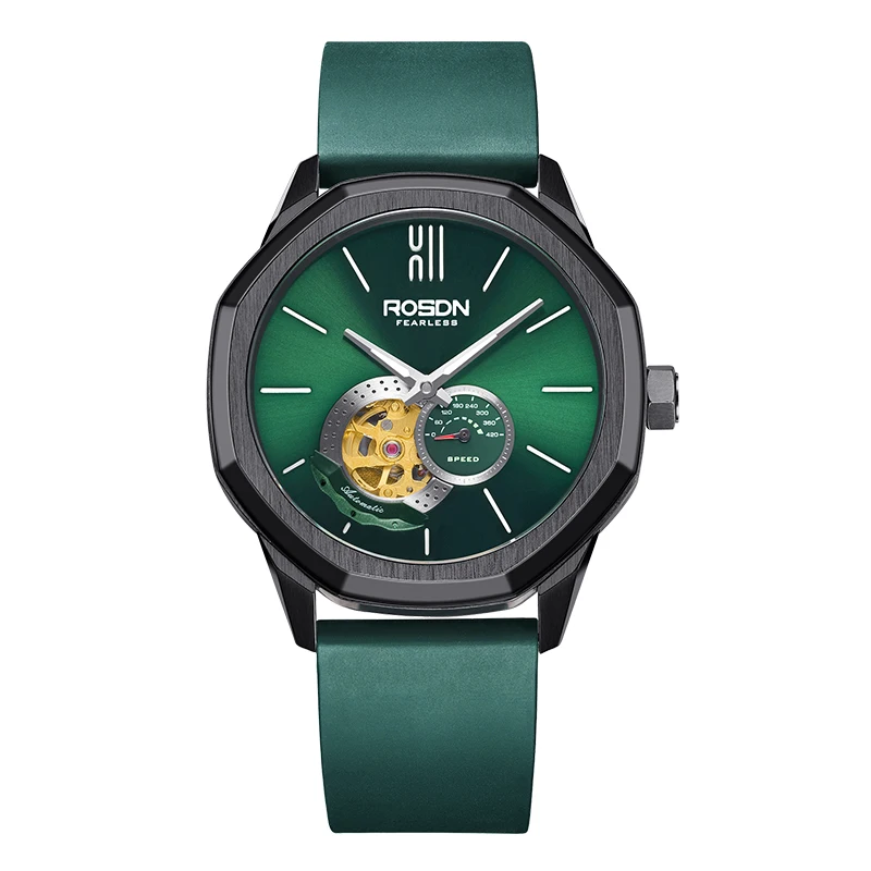 Hot Sale New Silicone Strap 316L Stainless Steel Case Hollow Out Automatic Skeleton Mechanical Watches Wrist for Men