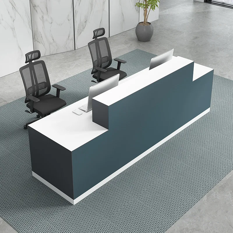 Custom Band and size Modern Commercial Office Front Reception Table Wooden High-End Design Reception Desks